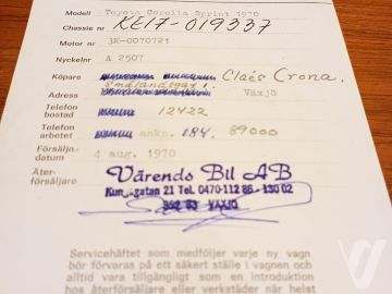 Toyota Corolla KE17 Sprinter (1969) Details